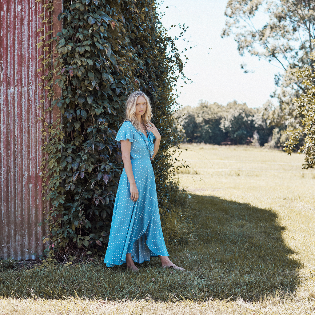 gemma ward blue dress for Auguste luxury $1250 Victoria Beckham Women's Colour:Jasmine