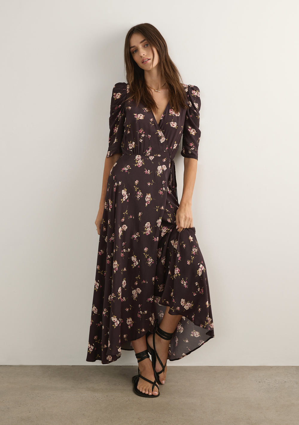 auguste wrap maxi dress Auguste green floral maxi wrap dress