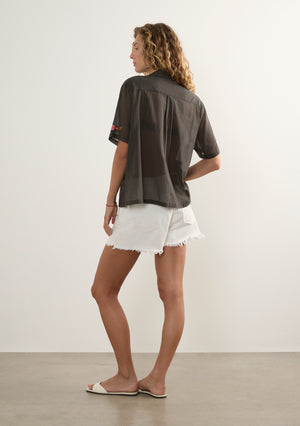 Embroidered Rose Shirt