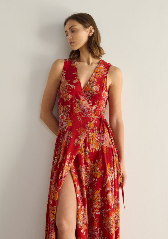chinese dress ladies Frida Wrap Maxi Dress