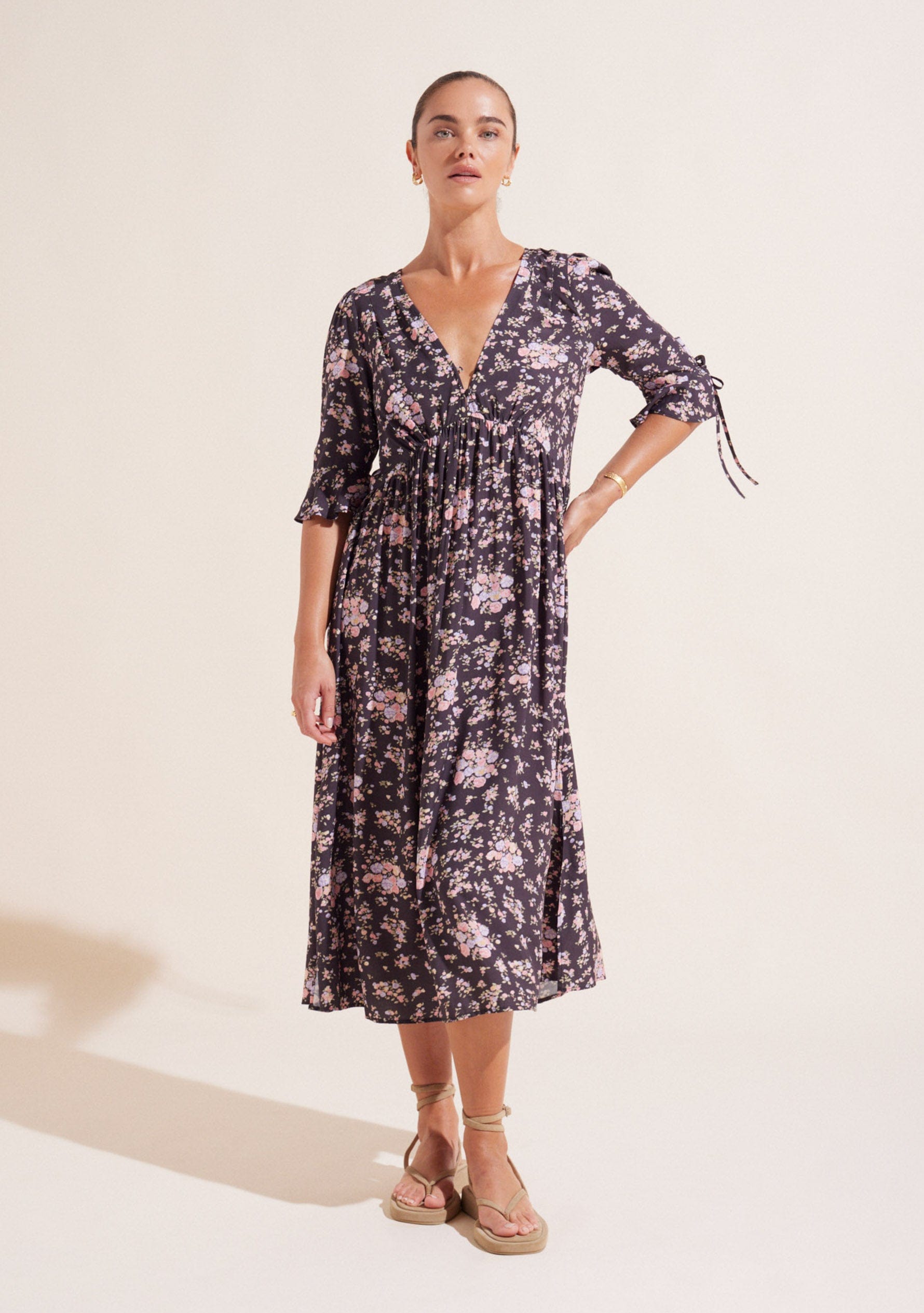 Lilliana Francie Midi Dress Charcoal Auguste The Label Auguste The