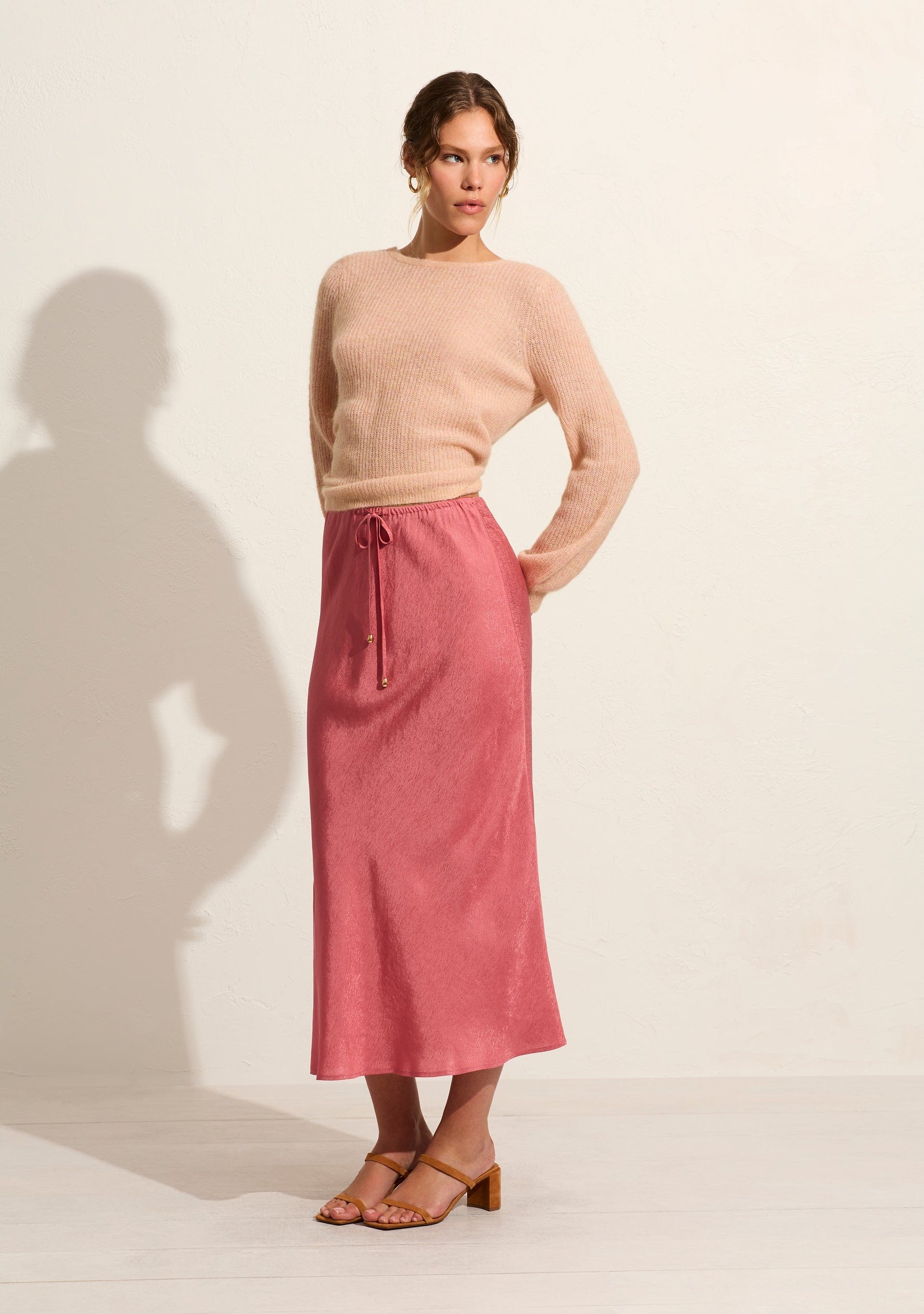 Bias satin midi skirt maeve sale